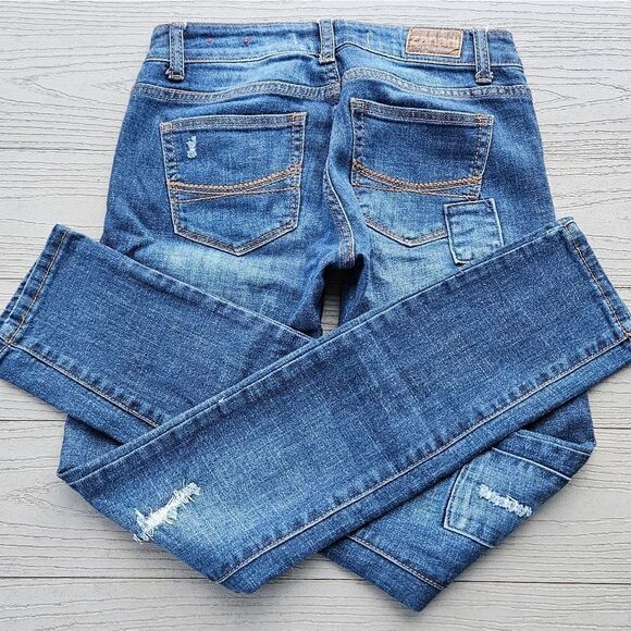 ZANADI vintage patch low rise skinny jeans size 1 - Picture 3 of 14